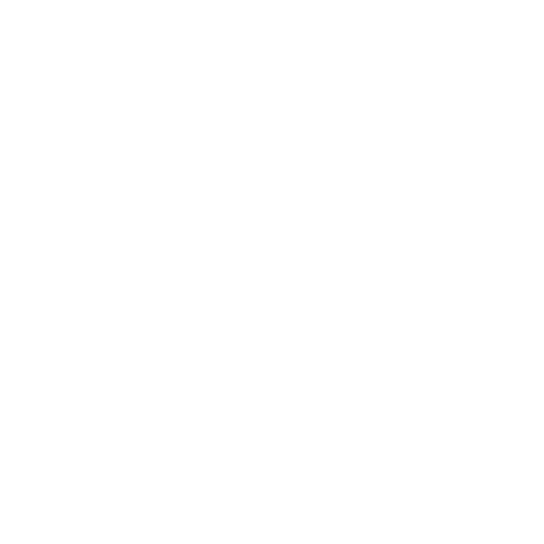 White circle with outline of flames with Fuego in cursive font